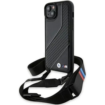 BMW Кейс BMW M Edition Carbon Stripe & Strap за iPhone 15 Plus / 14 Plus, черен (BMW000790-0)
