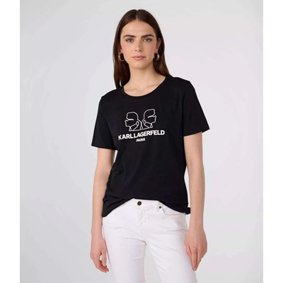 KARL LAGERFELD dámské tričko DOUBLE černé