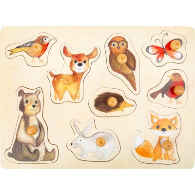Small Foot vkládací puzzle s úchytem Lesní zvířata