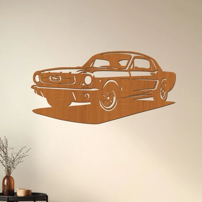 dřevo života Dřevěný obraz Ford Mustang Rozměry (cm): 80x40, Zvolte barvu dekoru: Třešeň