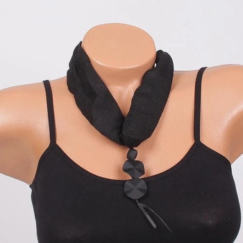 Image 1 of Дамско фишу-колие в черно с ефектни висулки