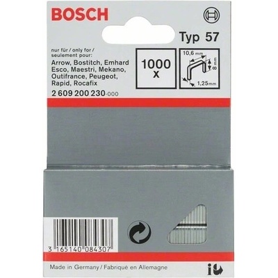 BOSCH Sponky do sponkovačky z plochého drátu, typ 57 10,6 x 1,25 x 8 mm (1000 ks) 2609200230