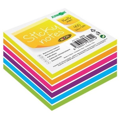 Самоз. листчета Junior Неон 75х75mm 400л. Микс (1901057-5830-PB010F)