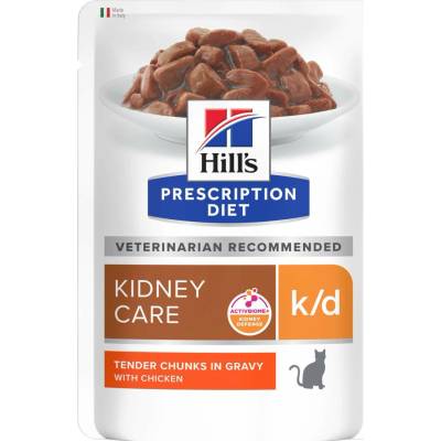 Hill's Prescription Diet, 36 x 85 g 24 + 12 zdarma k/d Kidney Care kuřecí