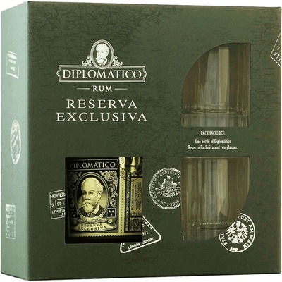 Diplomatico Reserva Exclusiva Old Fashioned 40% 0,7 l (dárčekové balenie 2 poháre)
