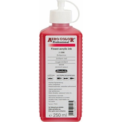 Schmincke Aero color professional akrylový atrament 250 ml 306 brilantná červená