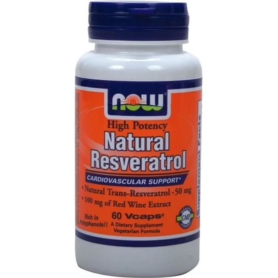 NOW Хранителна добавка Ресвератрол, Now Resveratrol, w/ Red Wine & Green Tea Extract, 60 Vcaps