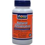 NOW Хранителна добавка Ресвератрол, Now Resveratrol, w/ Red Wine & Green Tea Extract, 60 Vcaps