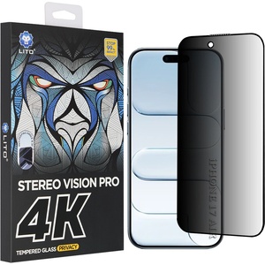 LITO Протектор за iPhone 17 Air - Lito - D+ Max 4K Privacy - Черен