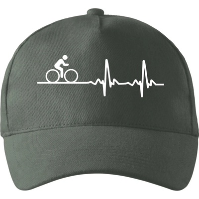 Cyklo ekg bicykel so zahnutým šiltom a látkovou sponou Tmavá bridlica sivá so zeleným nádychom