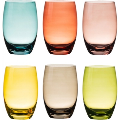 Lunasol Poháre Tumbler farebné Optima Glas 6 x 460 ml