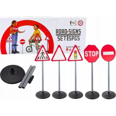 LeanToys Vzdělávací sada dopravních výstražných značek 5 dílů 70 cm