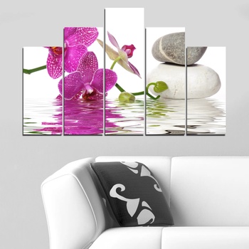 Vivid Home Декоративни панели Vivid Home от 5 части, Цветя, PVC, 160x100 см, 5-та Форма №0561