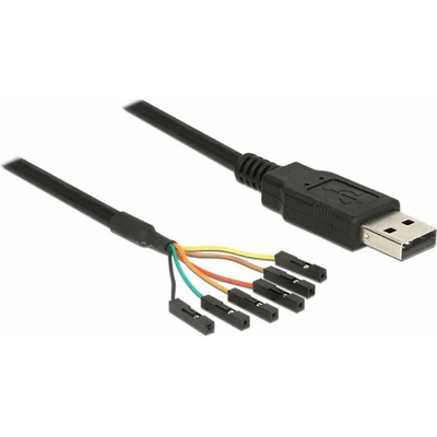 Delock 83787 USB-A zástrčka USB zásuvka na dosku 1,8m černý