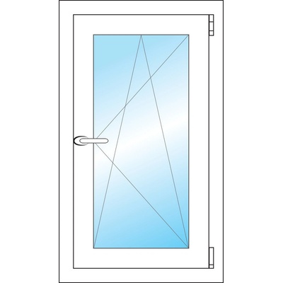 OKNA HNED Plastové okno 46x79 cm bílé otevíravé a sklopné pravé