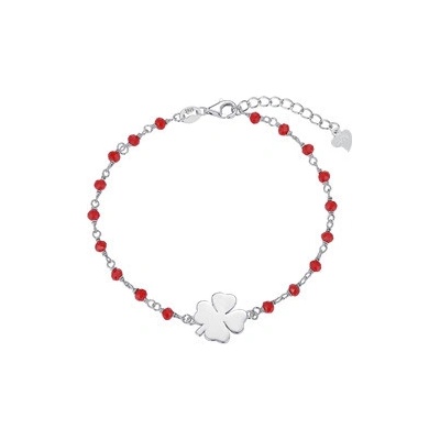 Nubis stříbrný náramek čtyřlístek NB-1175