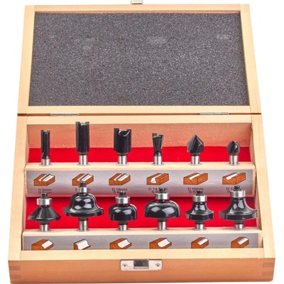 Milwaukee ROUTER BIT SET Frézovací bity - upínání 8 mm Router BIt Set (Sada 12 dílů)