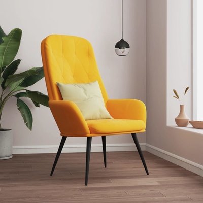 vidaXL 328058 relaxační hořčicově žluté samet