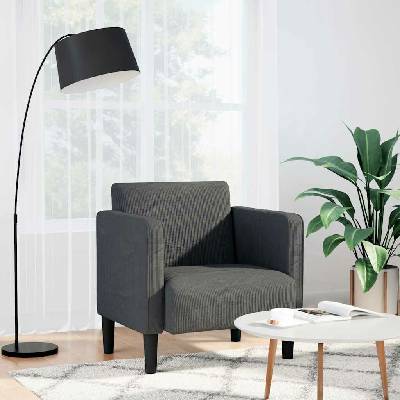 vidaXL 4100516 Rozkládací s područkami tmavě šedé 54 cm manšestr textil