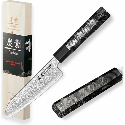 Dellinger Nôž KO-Santoku 140 mm Carbon Fiber Octagon