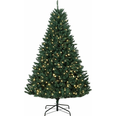 HOMCOM Vánoční stromeček HOMCOM, 550 teple bílých LED diod, 1494 větví, nehořlavý, plast/kov, 180 x 112 cm, zelený