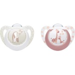 Nuk Силиконови залъгалки NUK First Choice - 0-6 м, 2 броя, пингвин/жираф (10175379) - ozone