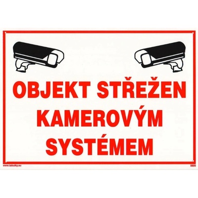 Objekt střežen kamerovým systémem 420x297mm - plast