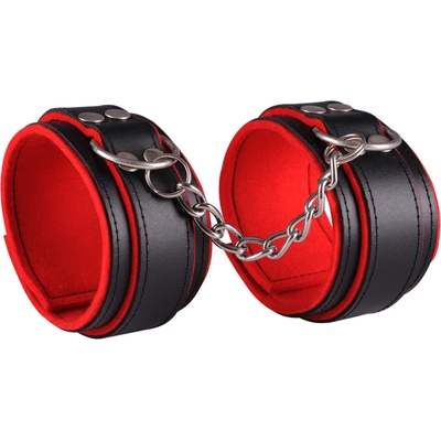 Dominate Me Leather Ankle Cuffs D21 Black-Red
