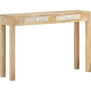 vidaXL Конзолна маса, 110x30x75 см, масивно избелено дърво манго (351617)