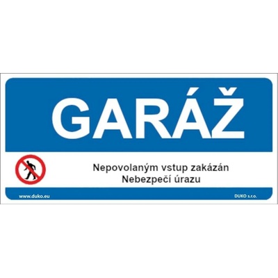 DUKO GARÁŽ Formát: 190 x 90 mm, Materiál: plast 1 mm, samolepící vinylová fólie