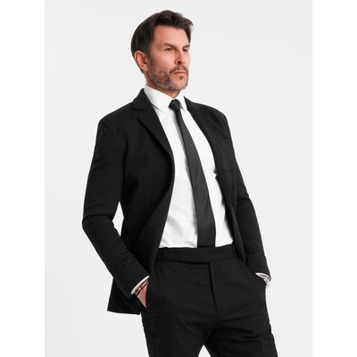 Ombre Clothing Мъжко черно сако SLIM с фина текстура Ombre Clothing | Cheren | МЪЖЕ | M