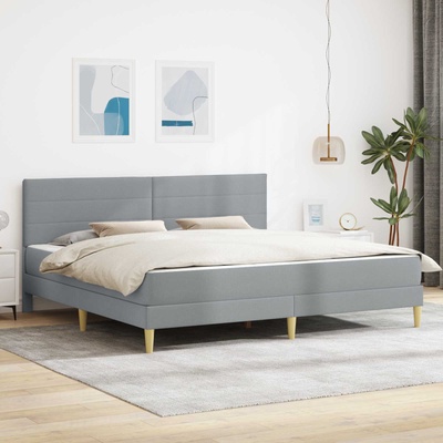 vidaXL Рамка за легло Светлосиво 180 x 200 cm Полиестер (3414969)