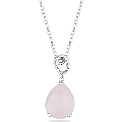 Swan Сребърно колие с розов кварц GL779RN Swan