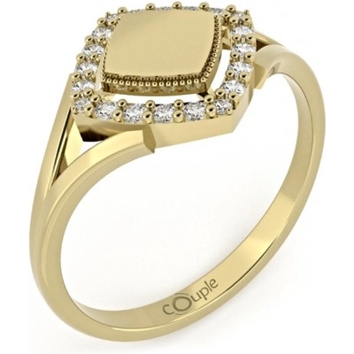 Couple Jedinečný Kostka žluté zlato se zirkony 6610308