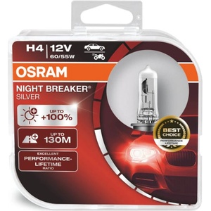 OSRAM Автомобилна крушка Osram OSR64193NBS, 60/55W, 1650/1000lm, H4, P43t, халогенна, 2 броя в опаковка (OSR64193NBS)