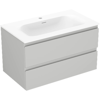 Orio шкаф за баня 80 см с мивка Vela, 2 чекмеджета, сив мат/бял мат - 91A10-08047-2-BFF62-W23M01 (91A10-08047-2-BFF62-W23M01)