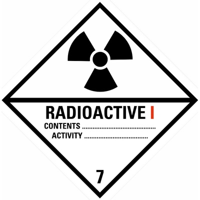 ADR třída 7 - Radioaktivní látky kategorie I samolepící vinylová fólie 150 x 150 mm – Hledejceny.cz