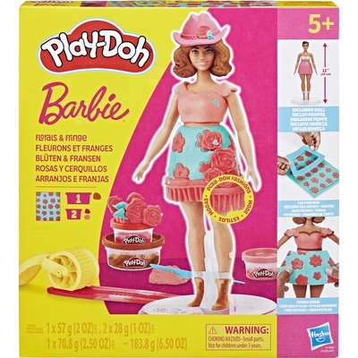 Hasbro Play-Doh Barbie Návrhář Květiny a Třásně Panenka s Příslušenstvím