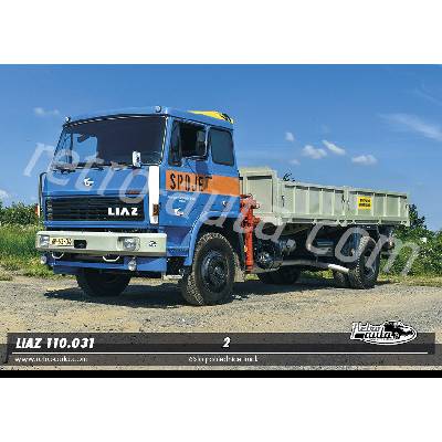 Pohlednice TRUCK č. 02 - Liaz 110.031 valník s rukou HR 3001 (1985 - 1993)
