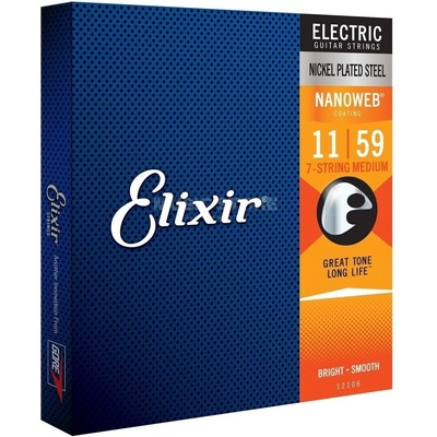 Elixir Nanoweb 12106 Medium 7-String Струни за електрическа китара (12106)