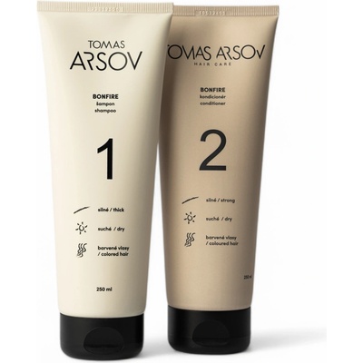 Tomas Arsov Bonfire šampon 250 ml + oplachový kondicionér 250 ml dárková sada – Sleviste.cz