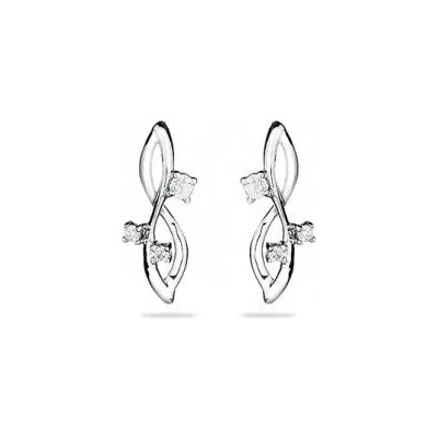 Swan Сребърни обици с цирконий JT7727E Swan