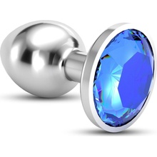 Crushious Bijou Análny šperk veľký modrý kovový análny kolík 9,5 x 4,1 cm