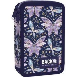 BackUP Butterflies несесер с 2 ципа ПЪЛЕН