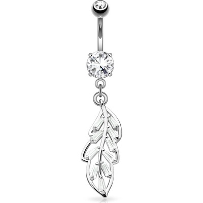 Šperky4U piercing do pupíku lístek WP01012-ST