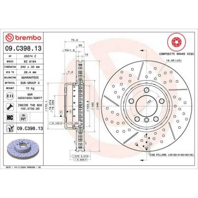 Brzdový kotúč BREMBO 09.C398.13