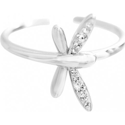 JSB Stříbrný prsten vážka se Swarovski Elements Krystal 15845