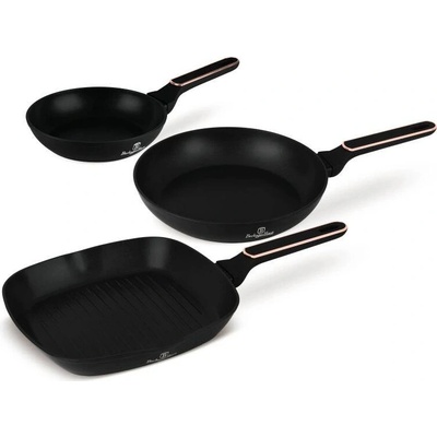 Berlingerhaus Sada pánví s titanovým povrchem 3 ks Black Rose Collection