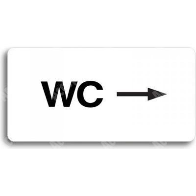 ACCEPT Piktogram WC VPRAVO - bílá tabulka - černý tisk bez rámečku