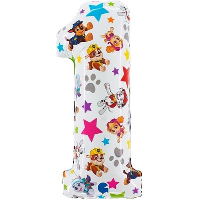 Grabo Фолиев Балон Цифра "1", Paw Patrol, 33x71 см